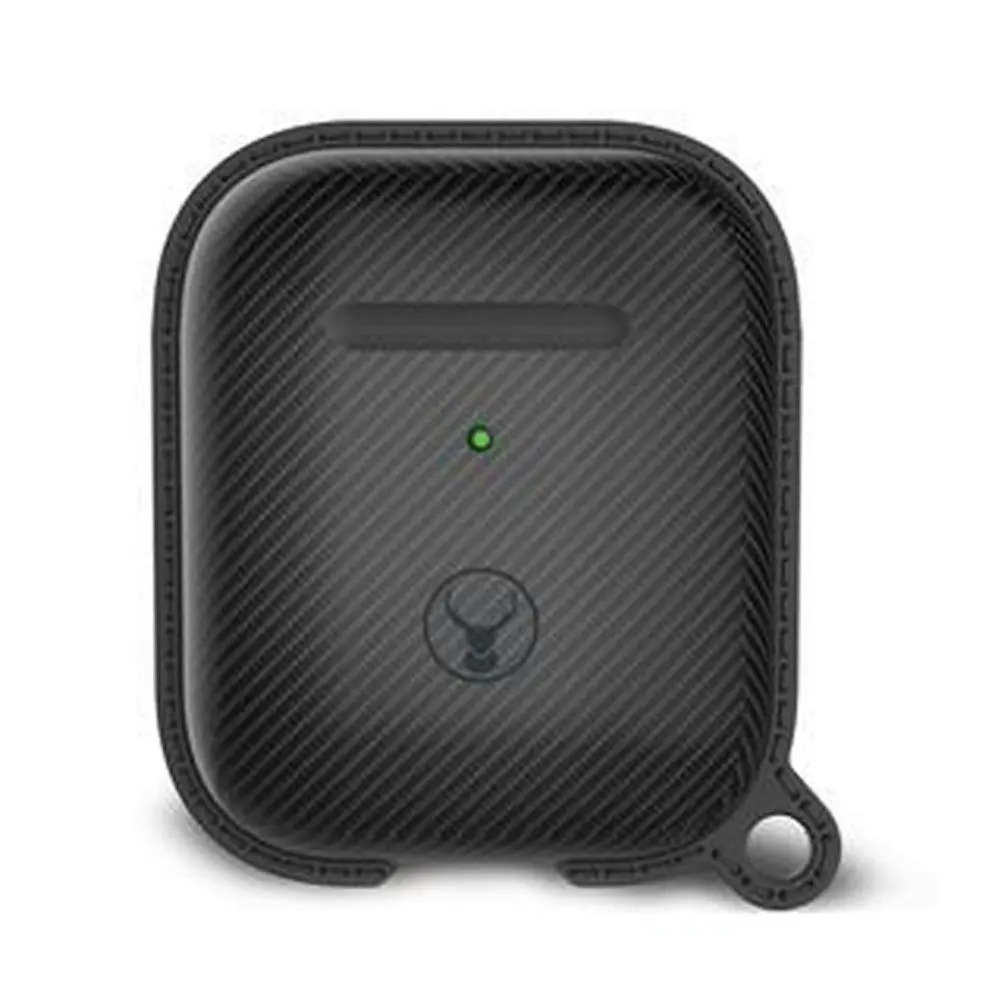 Bon.Elk Carbon Case for Apple AirPods LED/TPU Bumper Drop Proof Cover Black - Electronics
