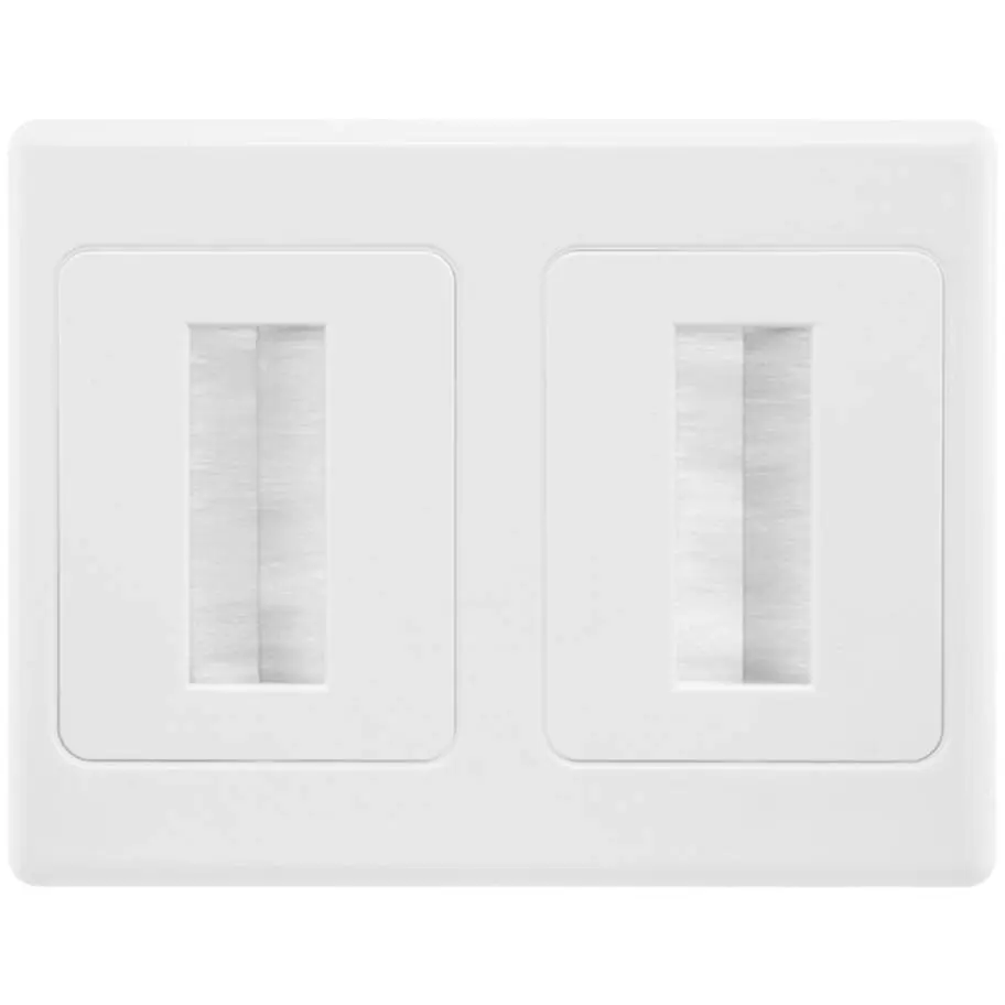 Dual Wall Plate Brush Wallplate Outlet Cover for Cable Lead Management/organiser - Hardware
