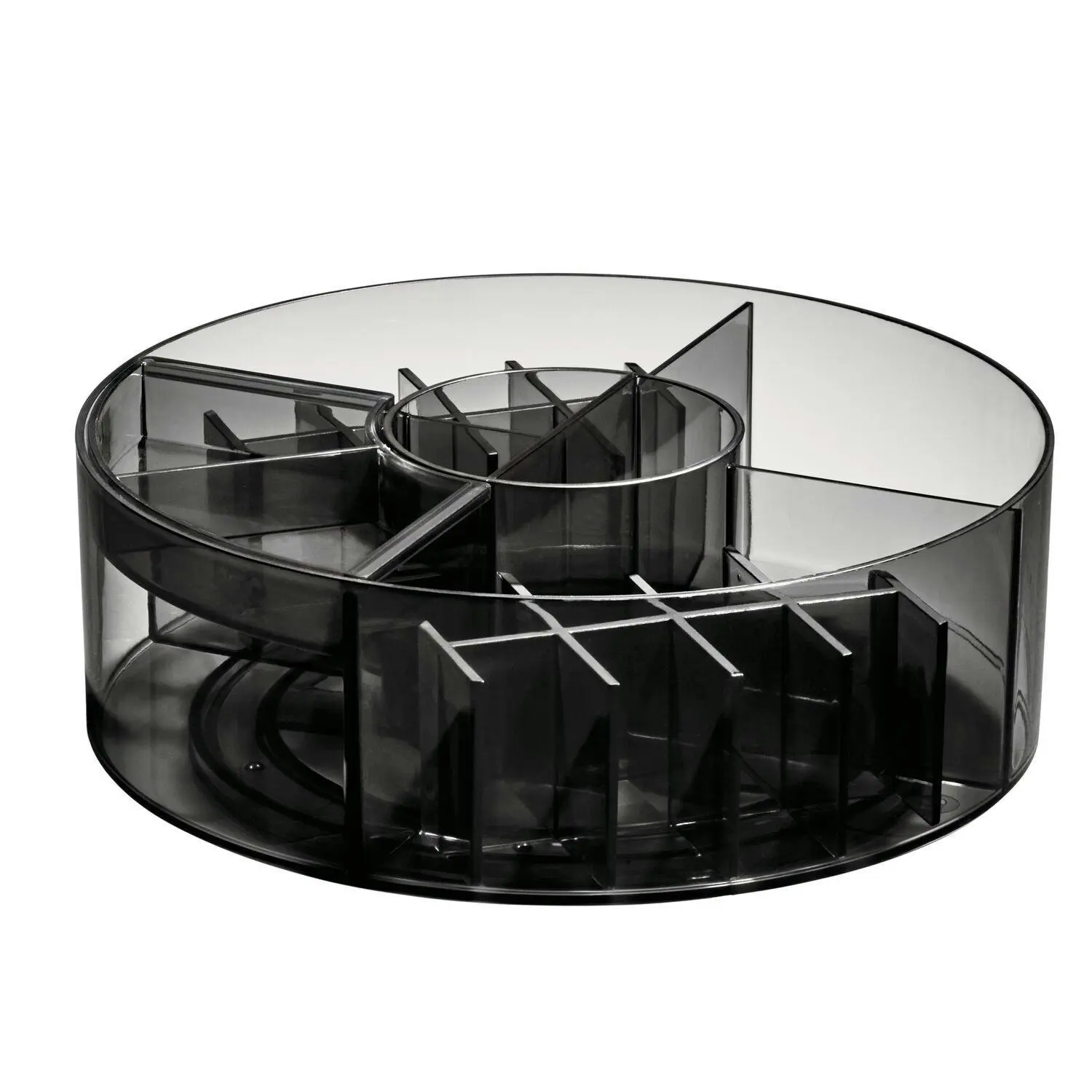 Idesign 25.4cm Cosmetic Carousel Makeup Storage Organiser Smoke/Matte Black - Beauty