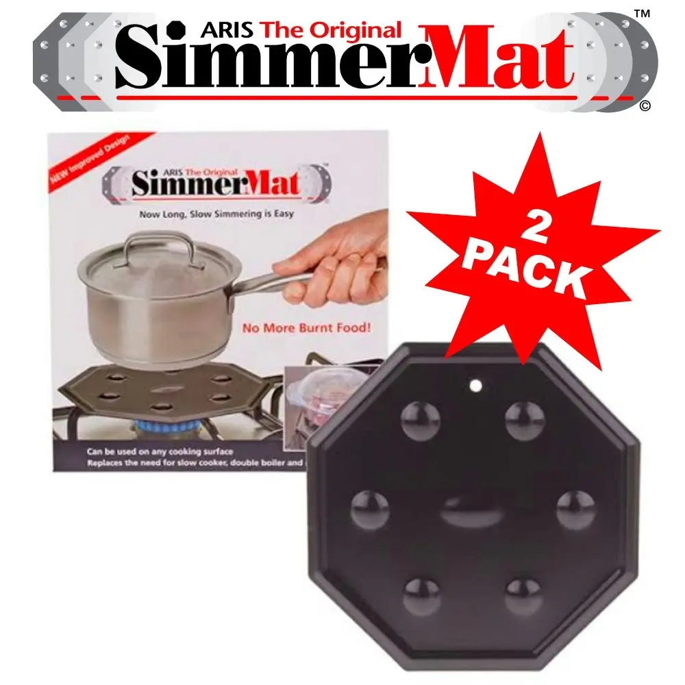 Aris Simmermat Heat Diffuser Simmer Mat Slow Cooker Electric + Gas Genuine | 2 Pack - Home & Garden