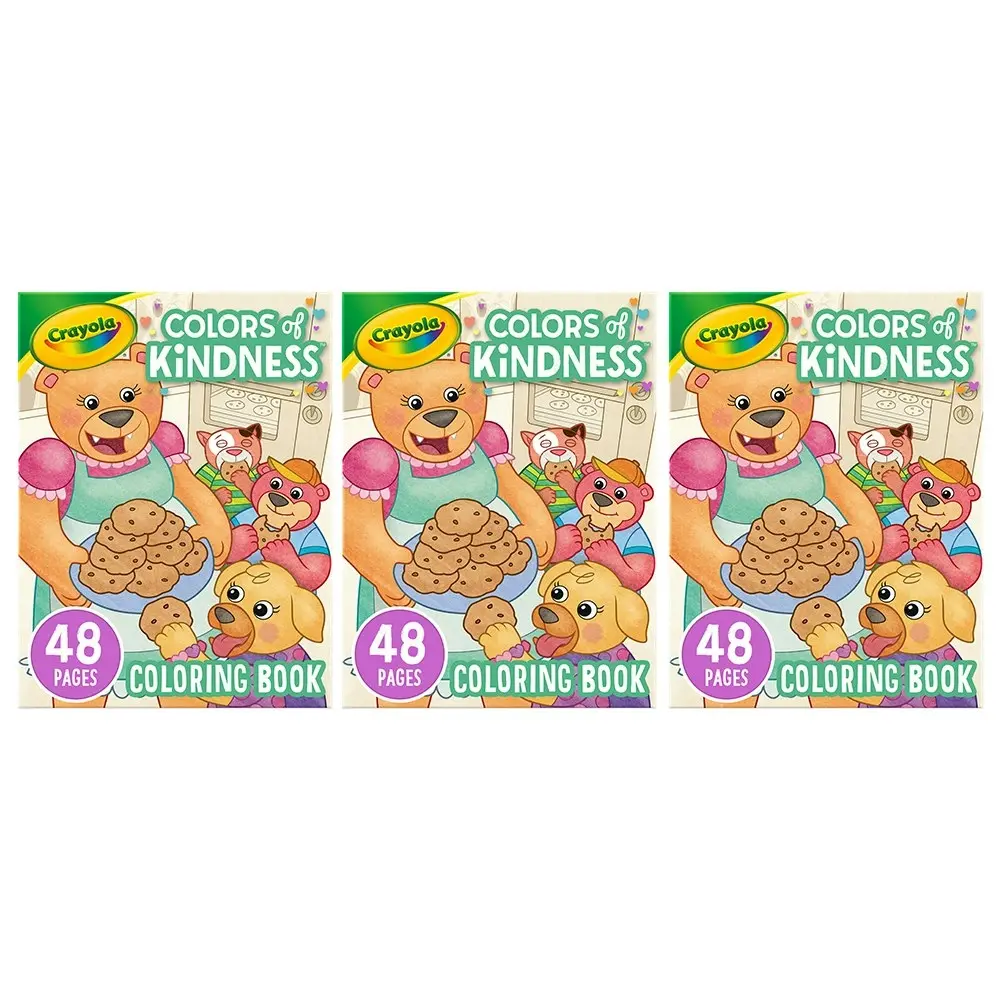 3x Crayola Kids/Childrens Creative 48pg Coloring Book Colours of Kindness 36m+ - Entertainment