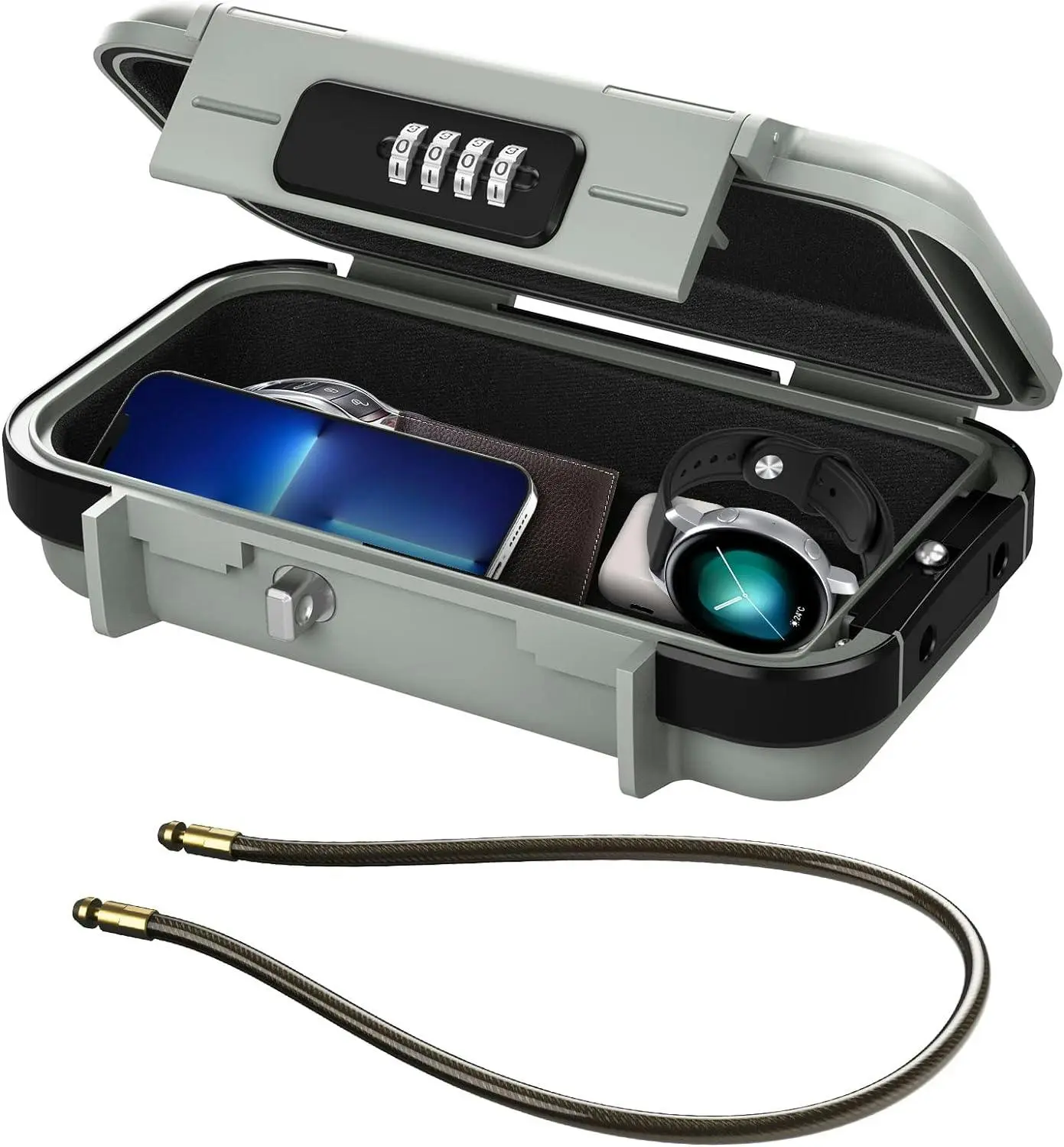 Secure Portable Lock Box: 4 Digit Combination Keys, Long Shackle, Travel Safe - Home & Garden