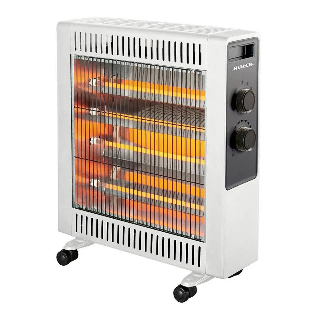 Heller 2200W Electric White Quartz Radiant Heater Floor w/ 2 Heating Setting - Home & Garden