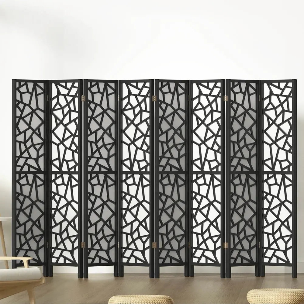 Artiss 8 Panel Room Divider Screen 325x170cm Clover Black - Furniture