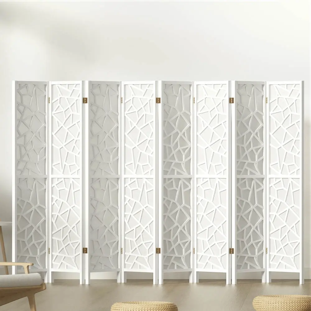 Artiss 8 Panel Room Divider Screen 325x170cm Clover White - Furniture