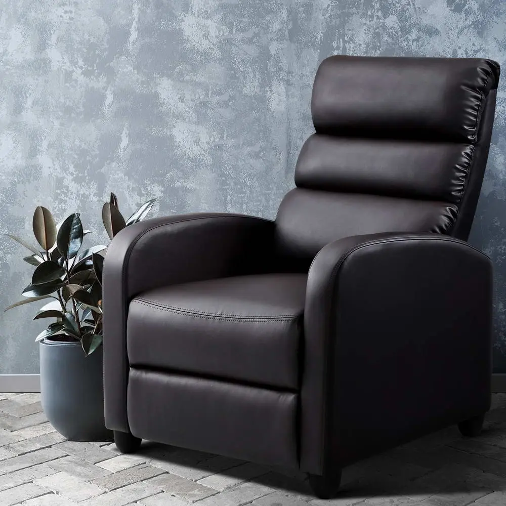 Artiss Recliner Armchair Brown Faux Leather Bolivia - Over 40% off Living Room Furniture