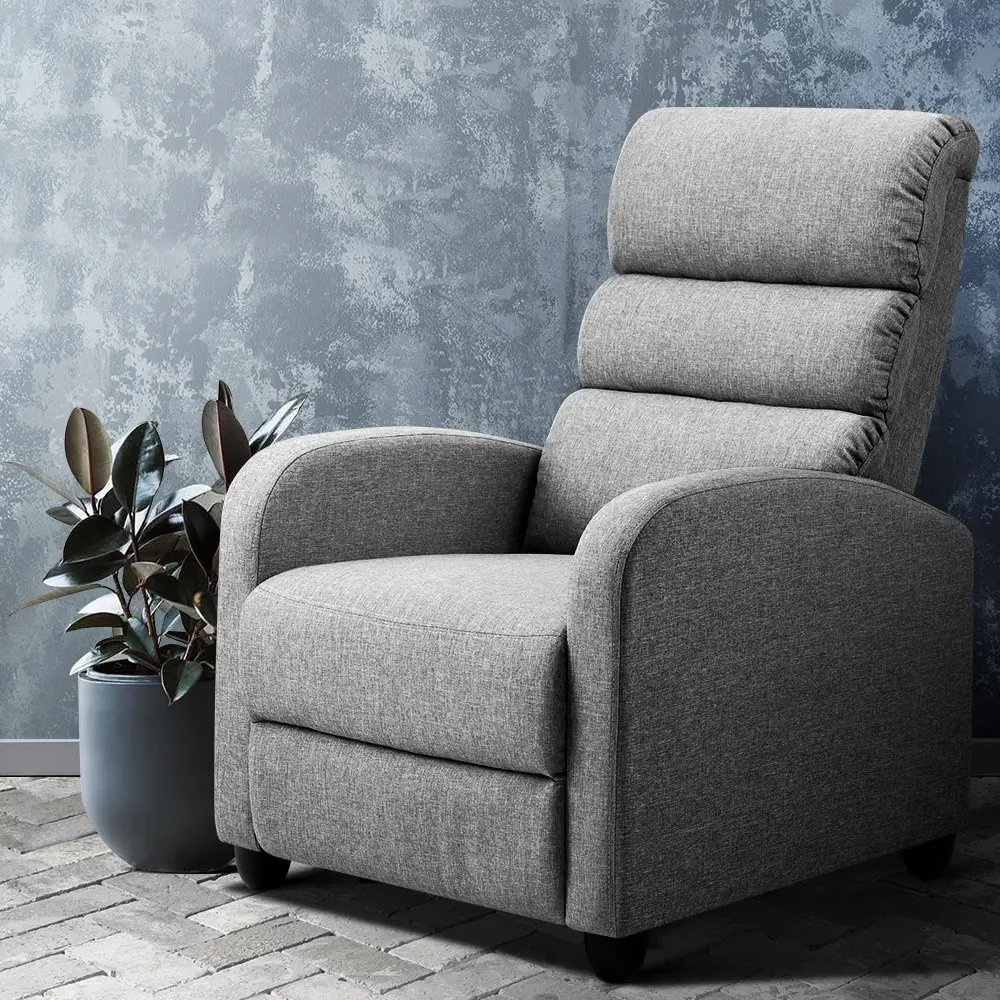 Artiss Recliner Armchair Grey Fabric Bolivia - Over 40% off Living Room Furniture