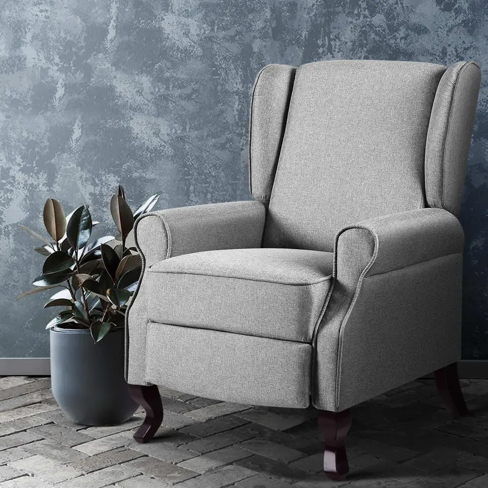 Artiss Recliner Armchair Grey Fabric Domini - Over 40% off Living Room Furniture