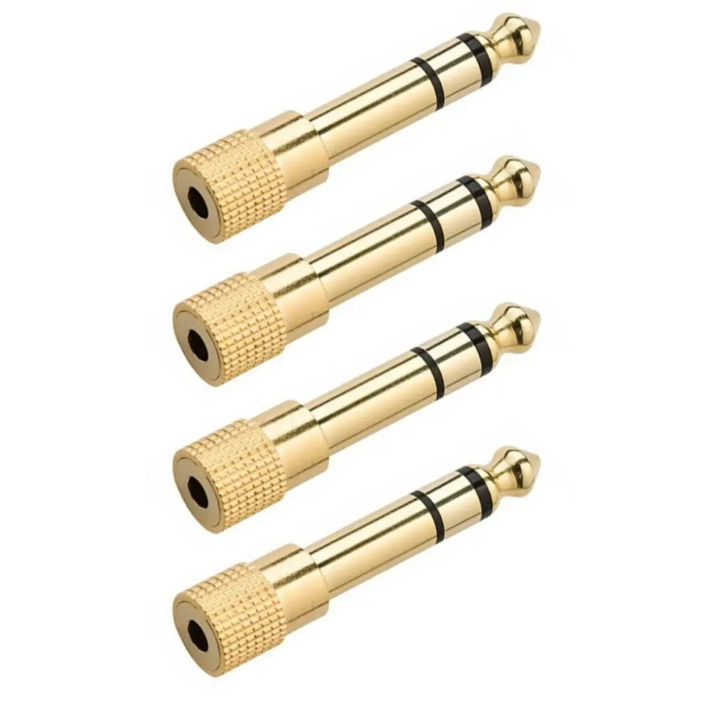 4PK Westinghouse Stereo Jack Adapter 3.5mm Female to 6.3mm Male Plug Gold Plated - Electronics