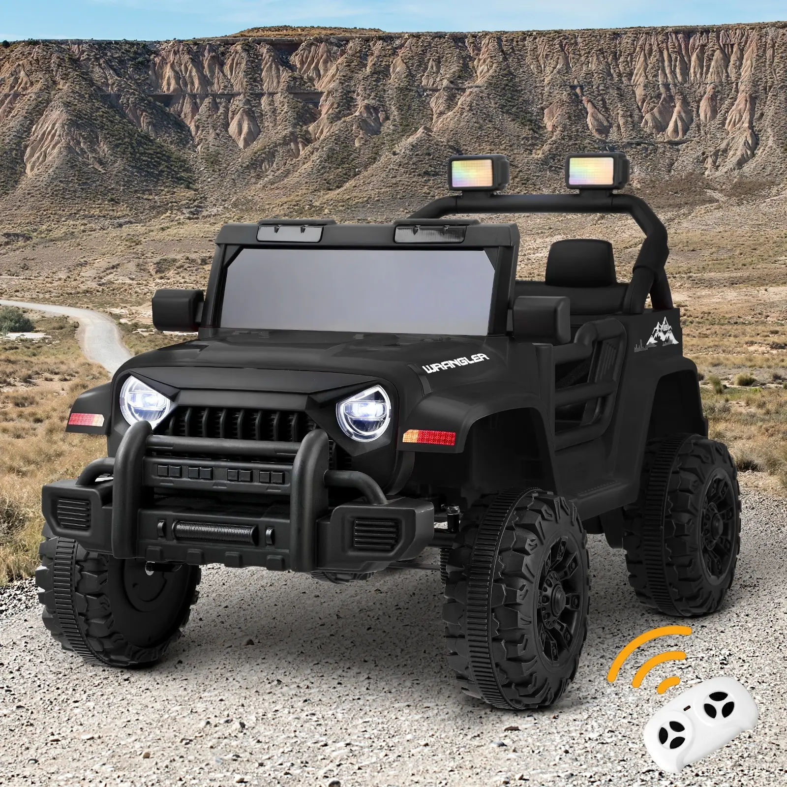 Mazam Kids Ride On Car Jeep 12V Electric Remote Control Toddler Toy Cars Black - Toys & Games
