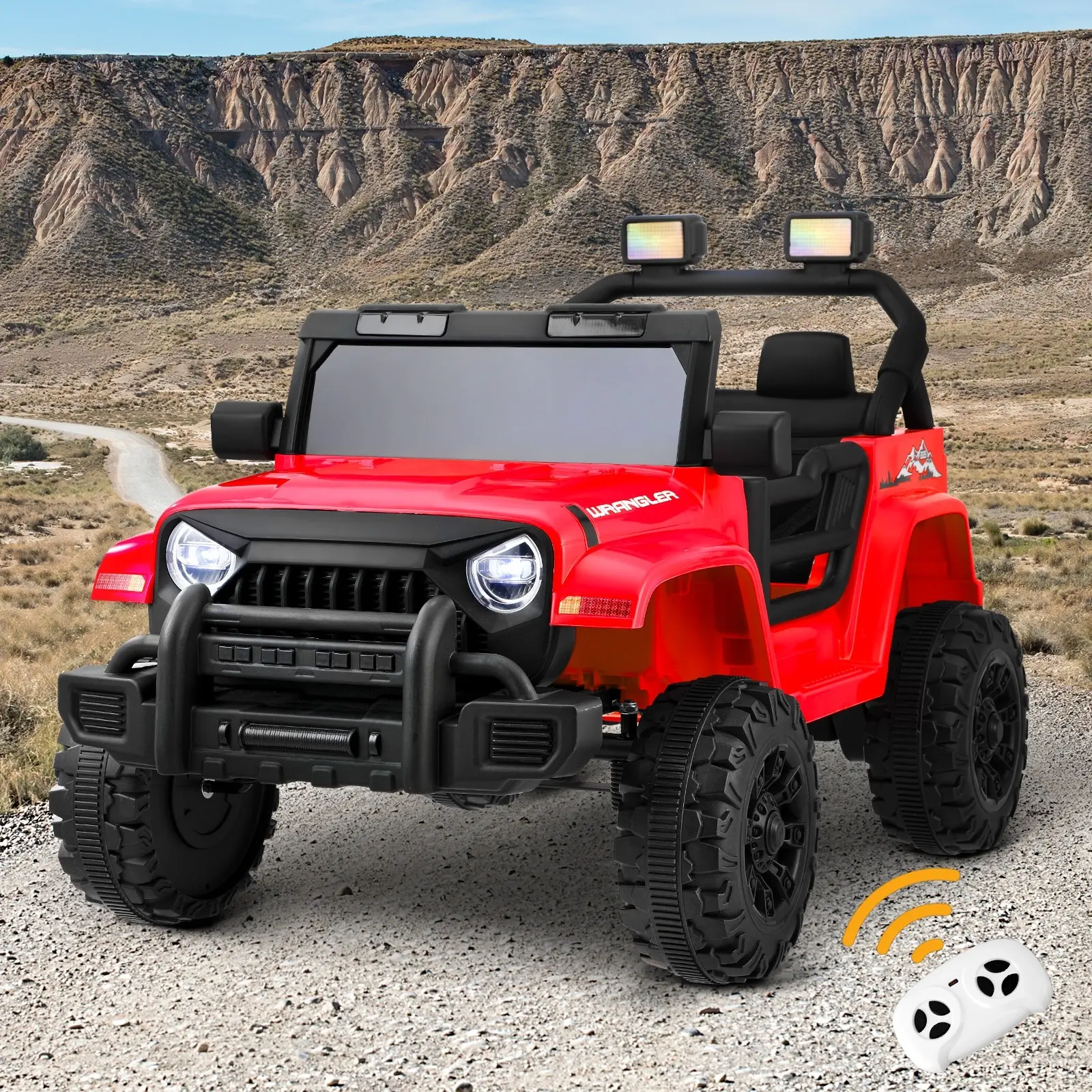 Mazam Kids Ride on Cars 12V Electric Toys Jeep Battery Remote Control LED Red - Toys & Games