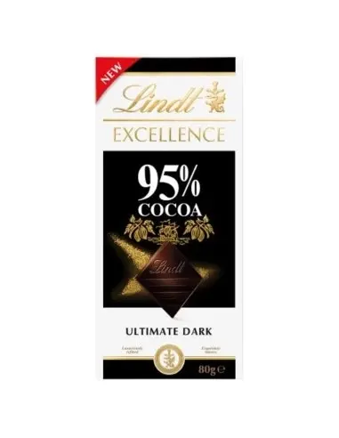 Lindt 95% Dark Excel Chocolate 80gm x 20 - Groceries