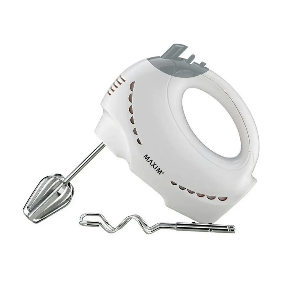 Maxim 200W Electric Handheld/Portable Mixer Knead/Whisk w/ Beater/Dough Hooks WH - Home & Garden