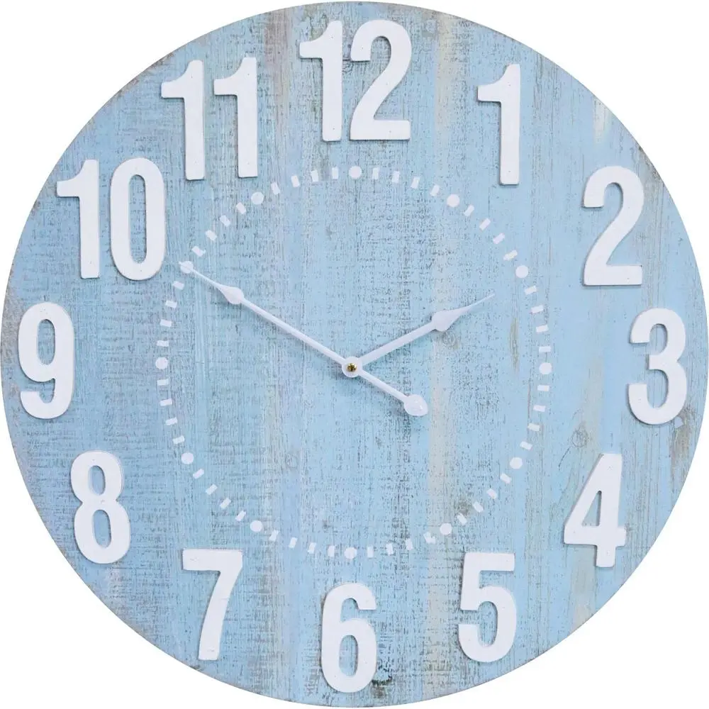 LVD Mist Raised Numbers Hanging Wall Clock Analogue 58cm Round Home Decor - Home & Garden