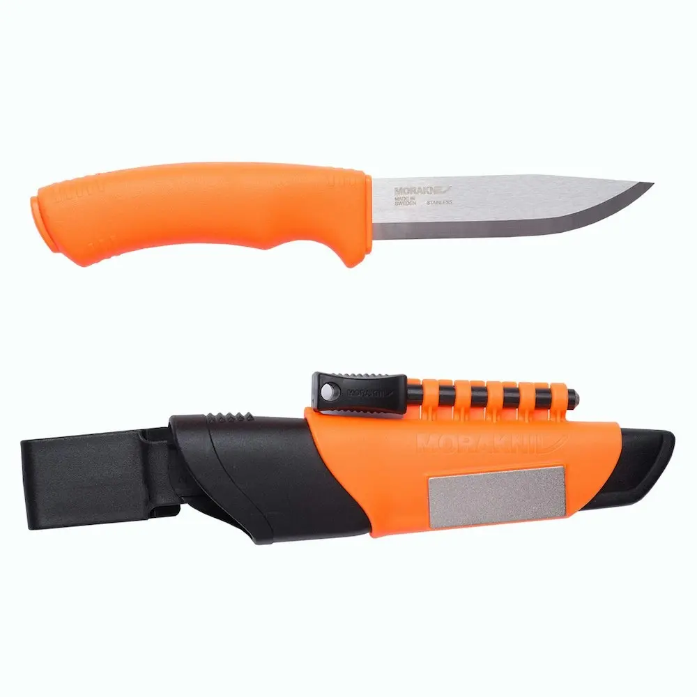 Morakniv Bushcraft Survival Orange Outdoor Knife + Sheath | YKM12051 - Sports & Outdoor