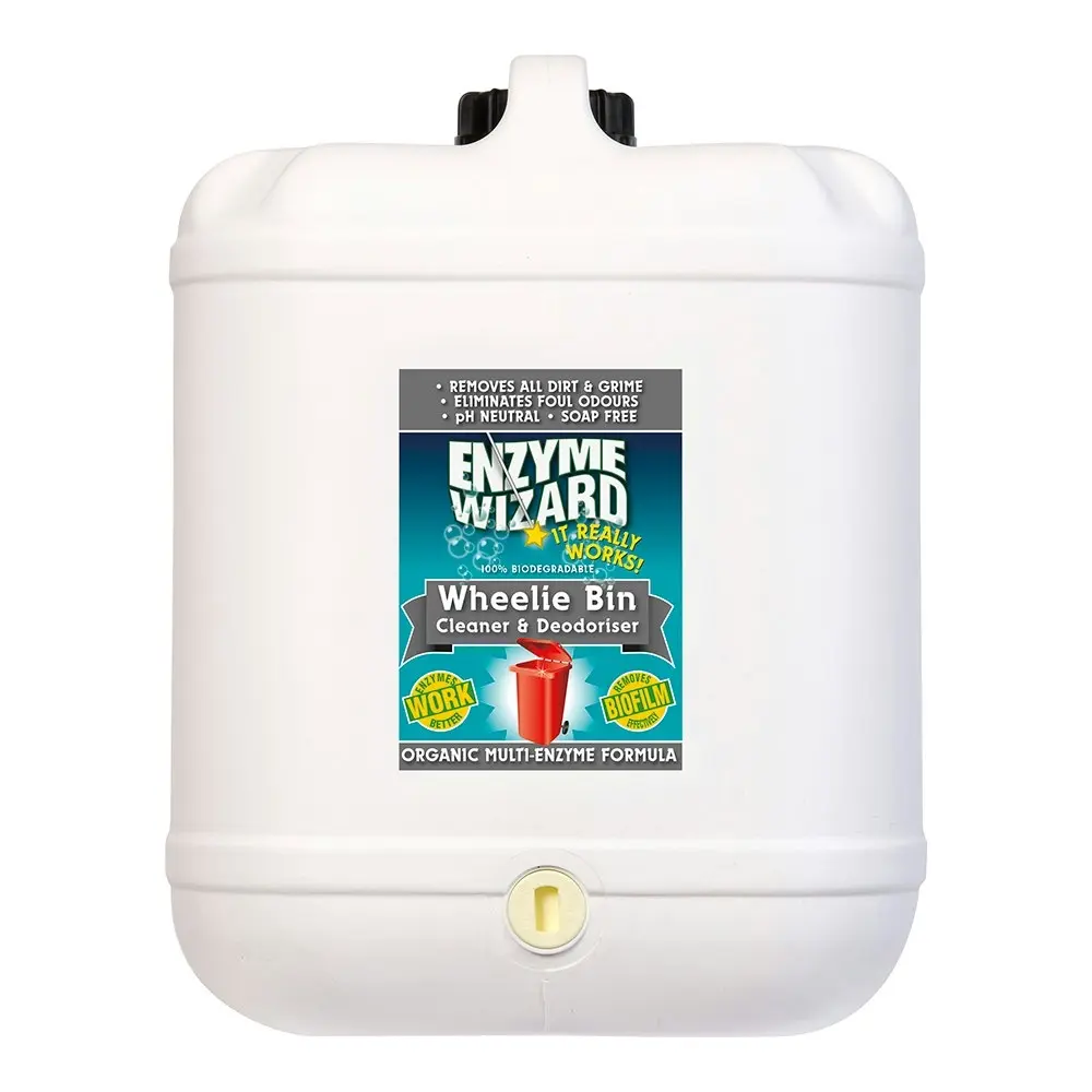 Enzyme Wizard Wheelie Waste/Trash Bin Dirt/Grime Odour Cleaner & Deodoriser 20L - Home & Garden