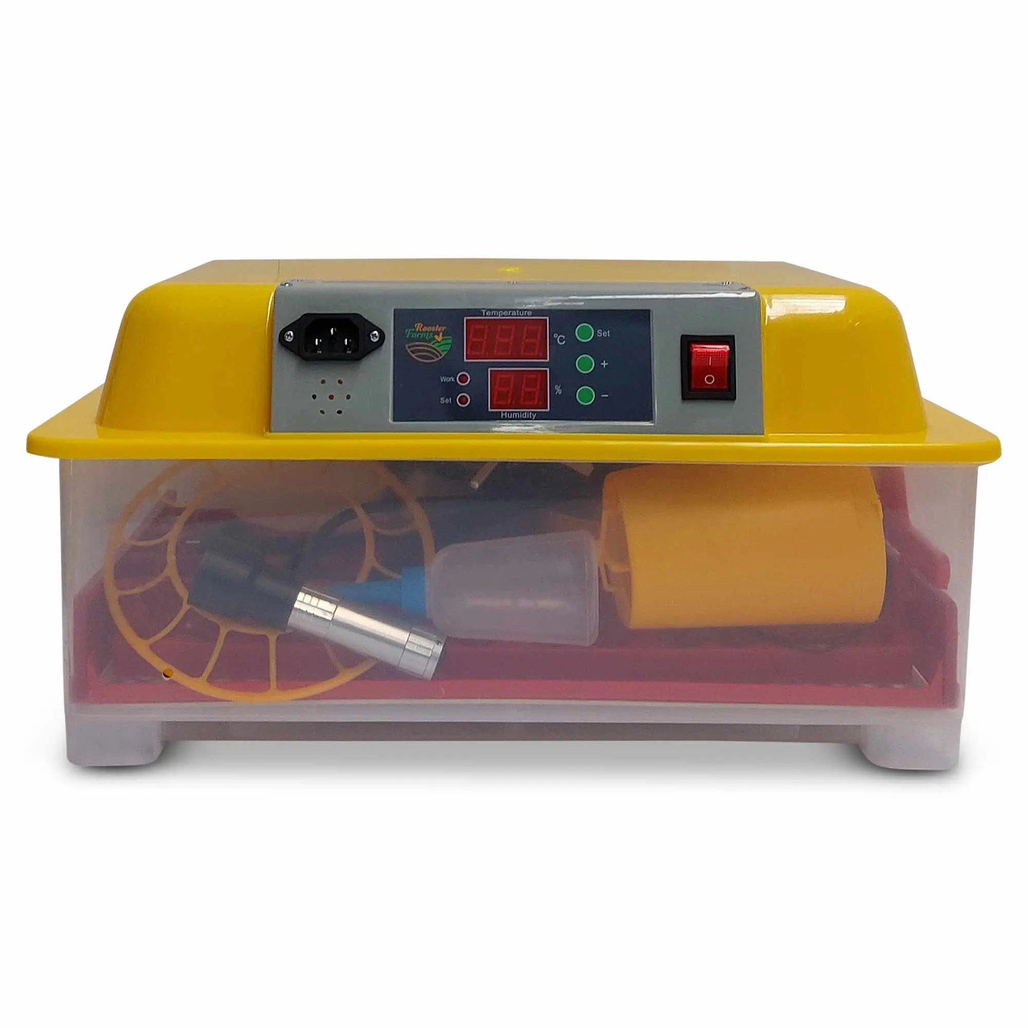Rooster Farms Electric 24 Egg Incubator + Accessories for Chicken Quail Duck - Commercial