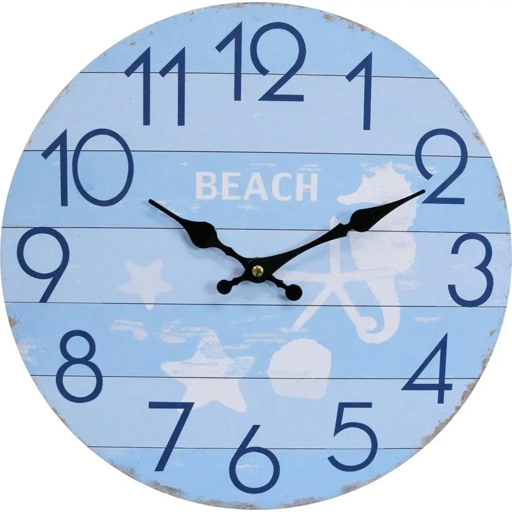 LVD Sea Life Hanging Wall Clock Analogue 34cm Round Home/Office Room Decor - Home & Garden