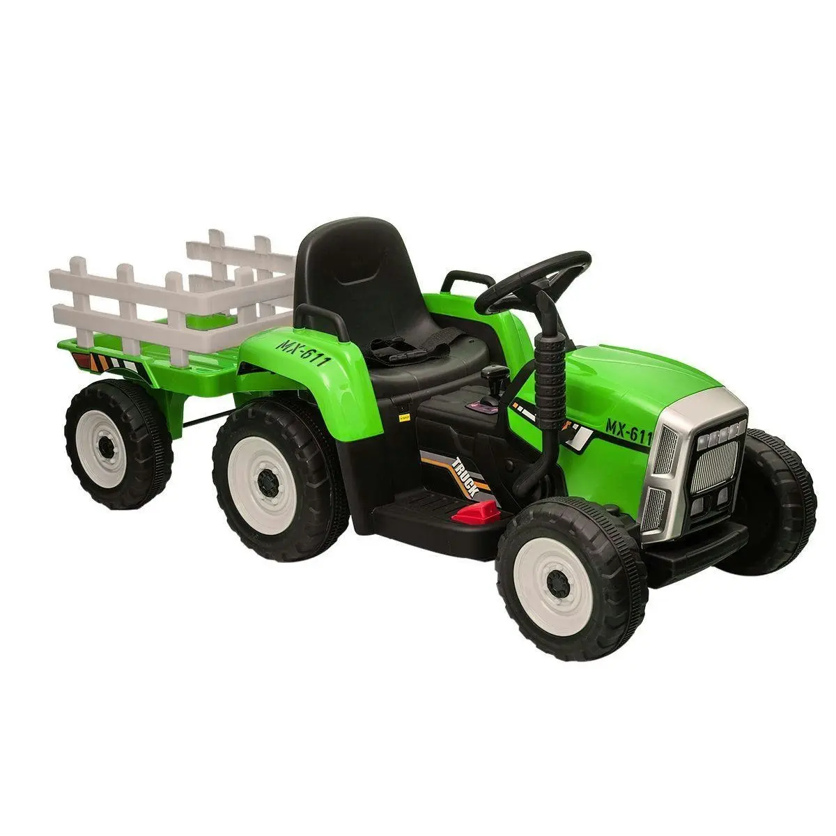 Ausway Kids Farm Tractor Electric Ride On Toys 2.4G R/C Remote Control Cars w/ Trailer Green - Toys & Games