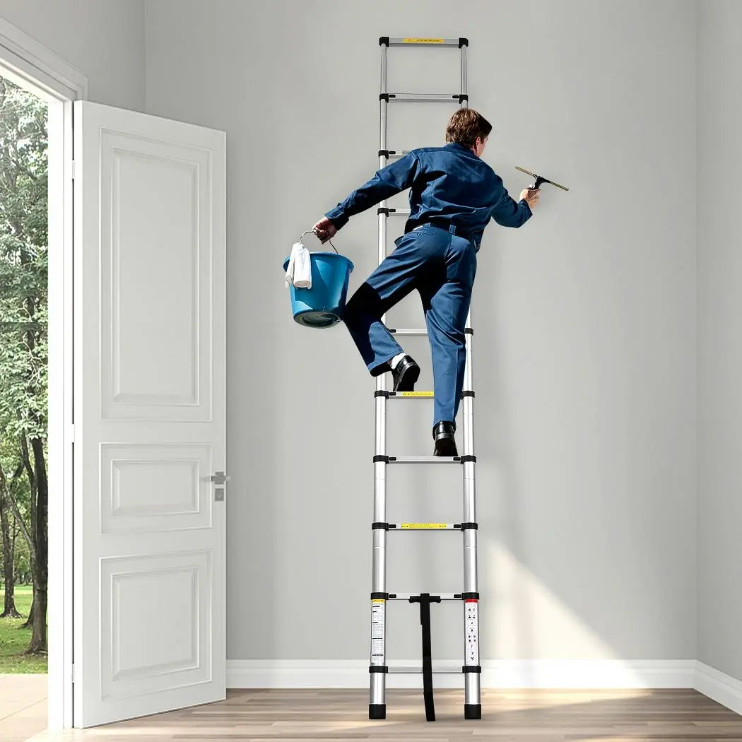 Traderight Multipurpose Ladder Telescopic Aluminium Extension Single-side 2m