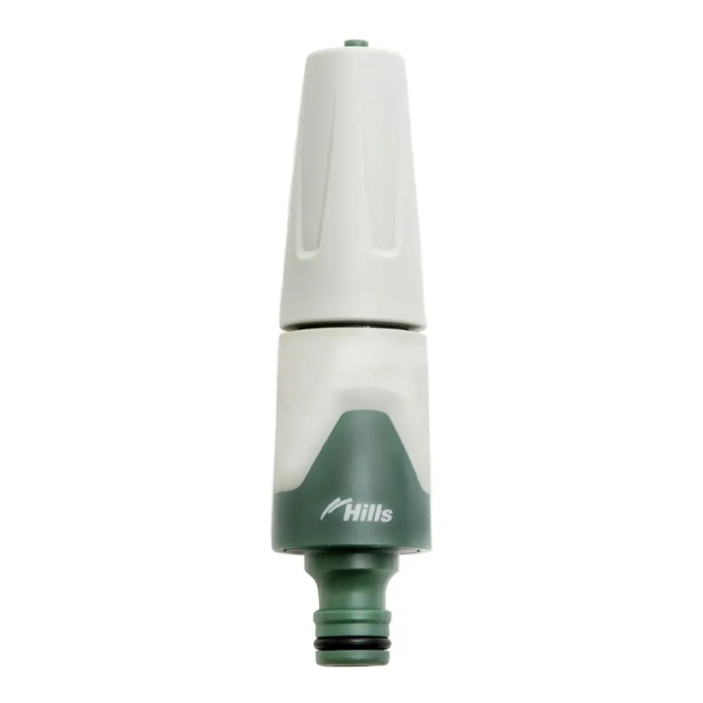 Hills Fully Adjustable Watering Garden Hose Nozzle 12mm With TPR Grip Green/Grey - Home & Garden