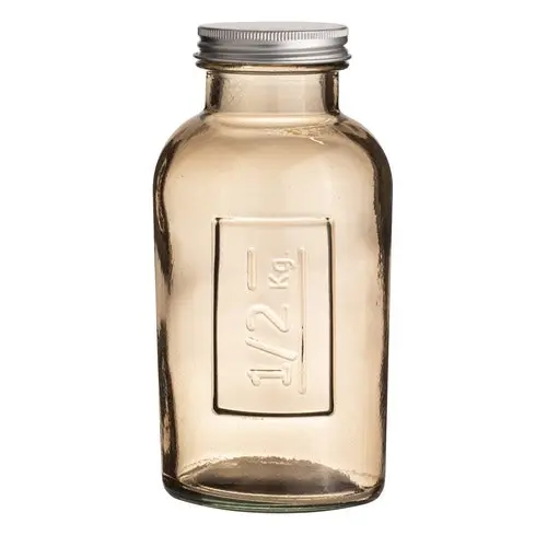 Ladelle Eco Recycled Rustico 500ml Storage Glass Bottle Container w/ Lid Smoke - Home & Garden