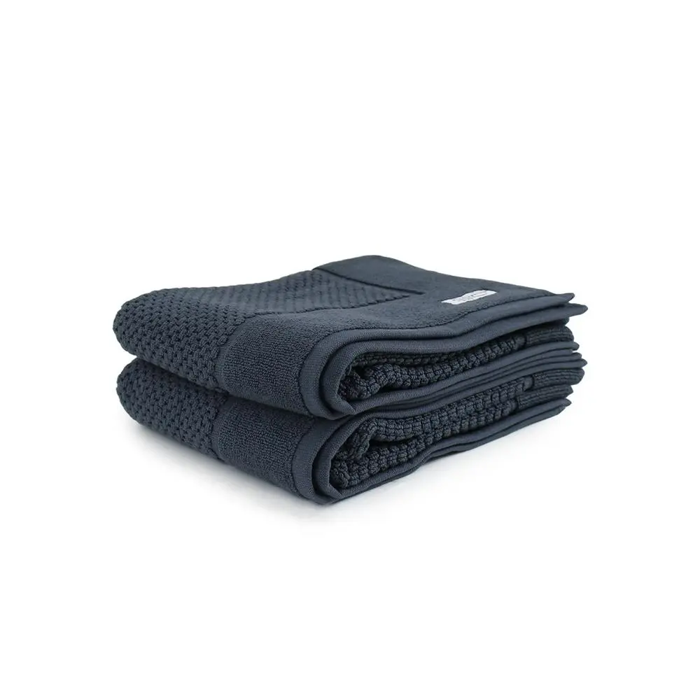 2pc Onkaparinga 60x90cm Cotton Avalon Premium Bath Mats Set 850GSM Midnight - Home & Garden