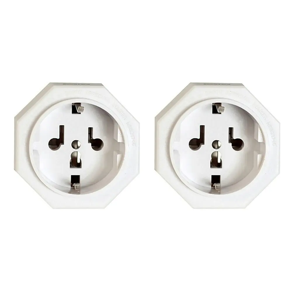 2x Tosca IB Travel Compact Power Adapter Converter Plug - BAL/EUR Compatibility