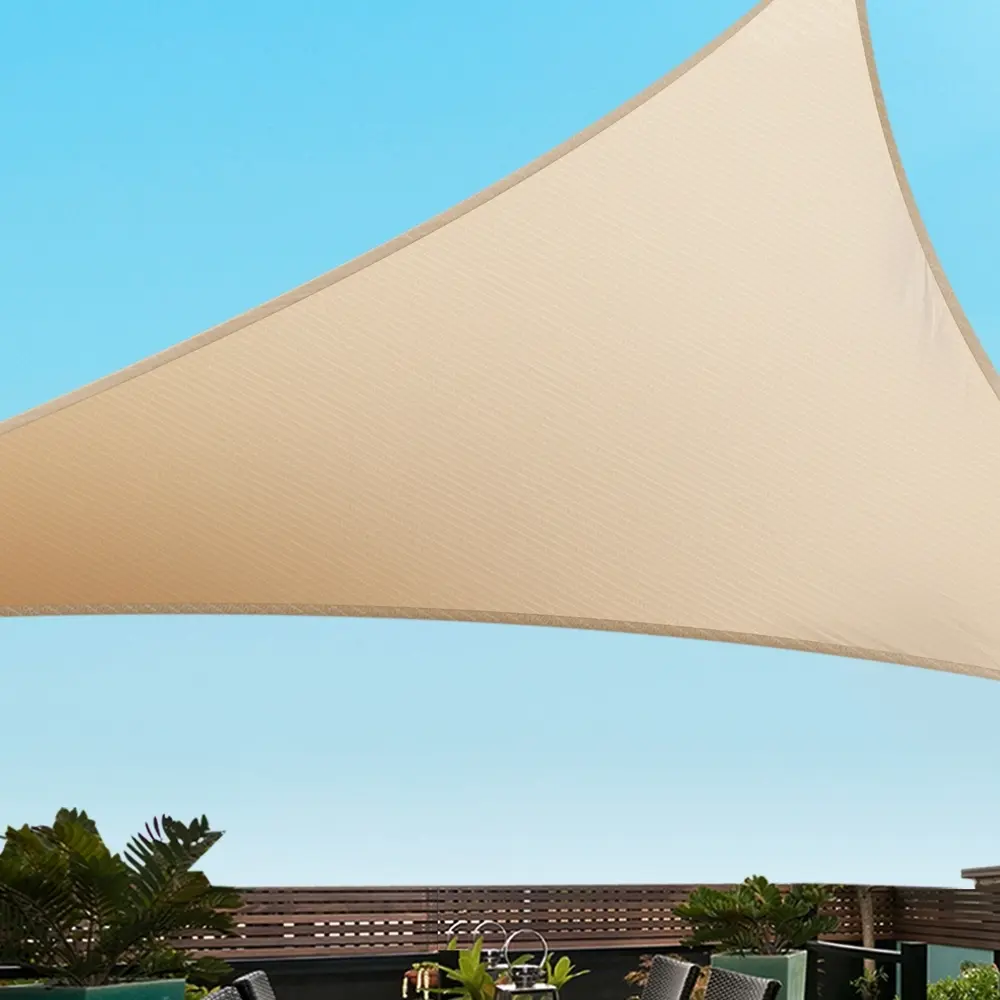 Instahut Shade Sail Cloth Shadecloth Triangle Sun Canopy 3.6x3.6x3.6M - Home & Garden