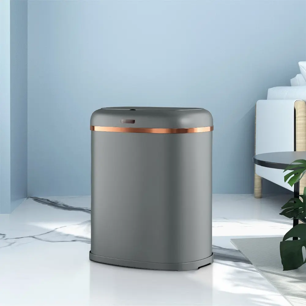 Devanti 38L Motion Sensor Bin Rubbish Automatic Grey - Home & Garden