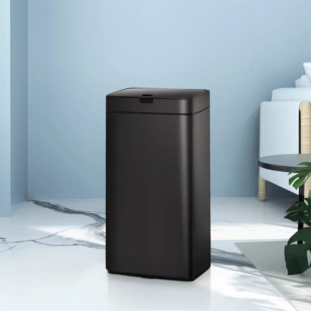Devanti 45L Motion Sensor Bin Rubbish Automatic Black - Home & Garden