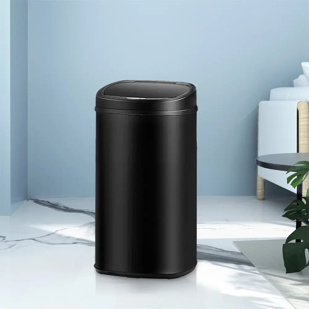 Devanti 58L Motion Sensor Bin Rubbish Automatic Black - Home & Garden
