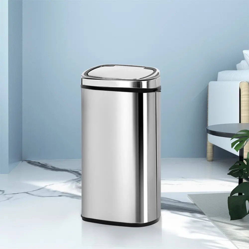 Devanti 68L Motion Sensor Bin Rubbish Automatic Silver - Free Shipping Specials
