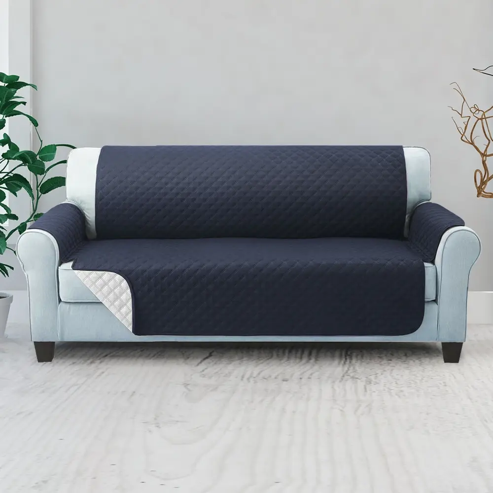 Artiss Sofa Cover Couch Covers 3 Seater Quilted Dark Grey - Furniture