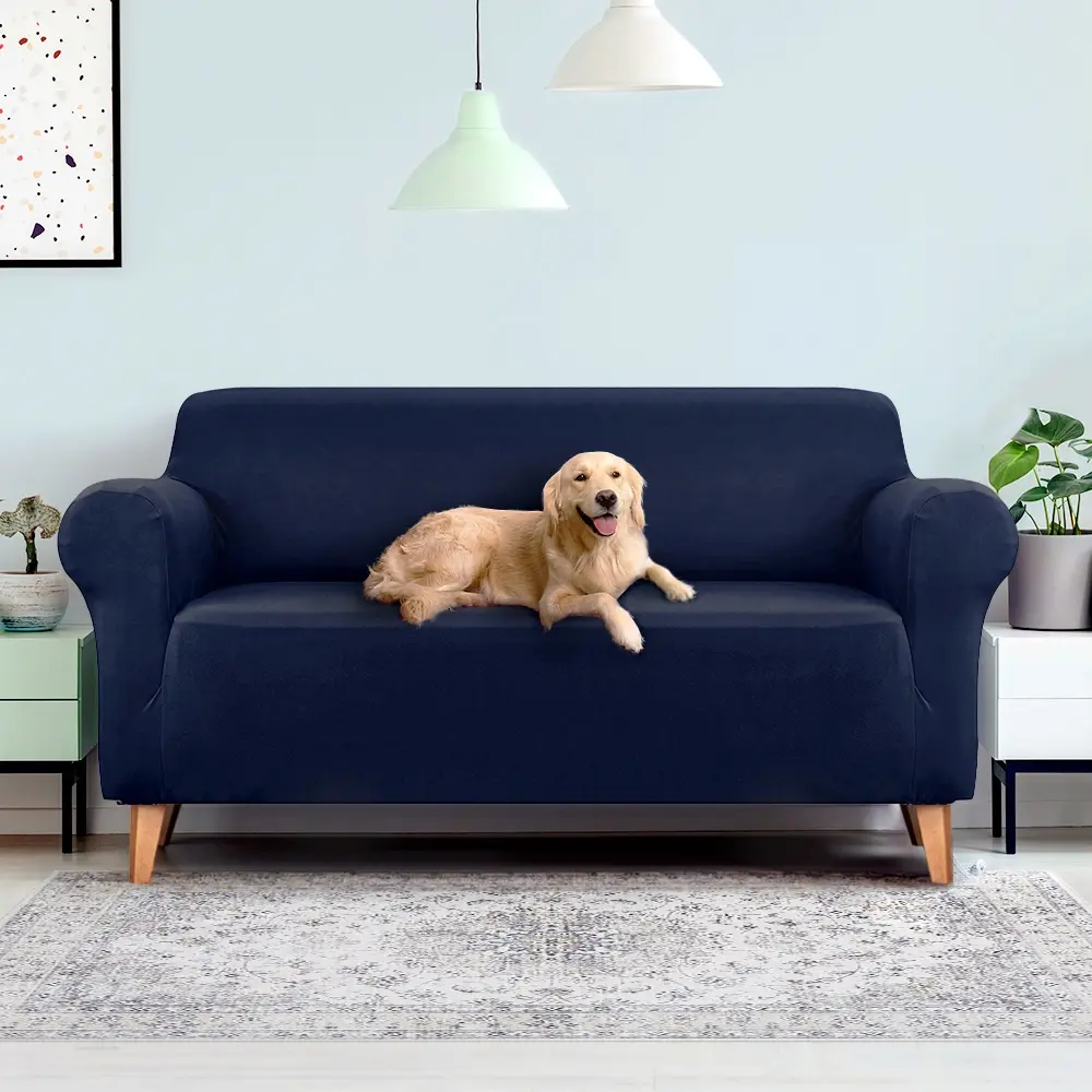 Artiss Sofa Cover Couch Covers 3 Seater Stretch Navy - Furniture