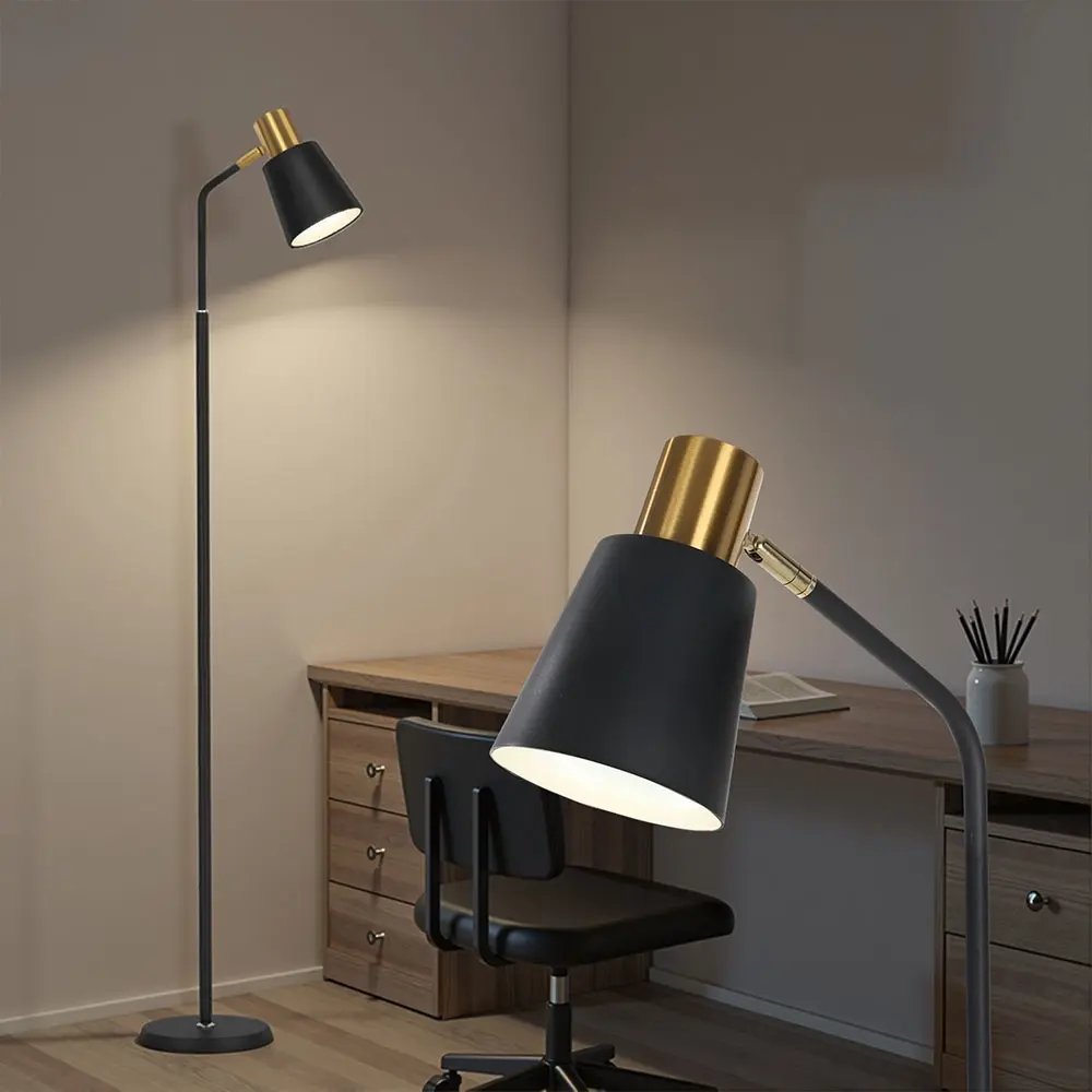 Artiss Floor Lamp LED Light Stand Modern Home Living Room Office Reading Black - Home & Garden