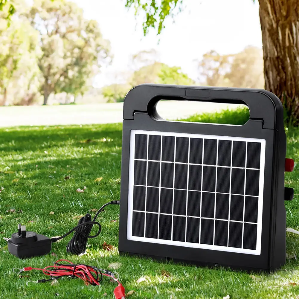 Giantz 10km Electric Fence Energiser Solar Farm 0.3J - Hardware