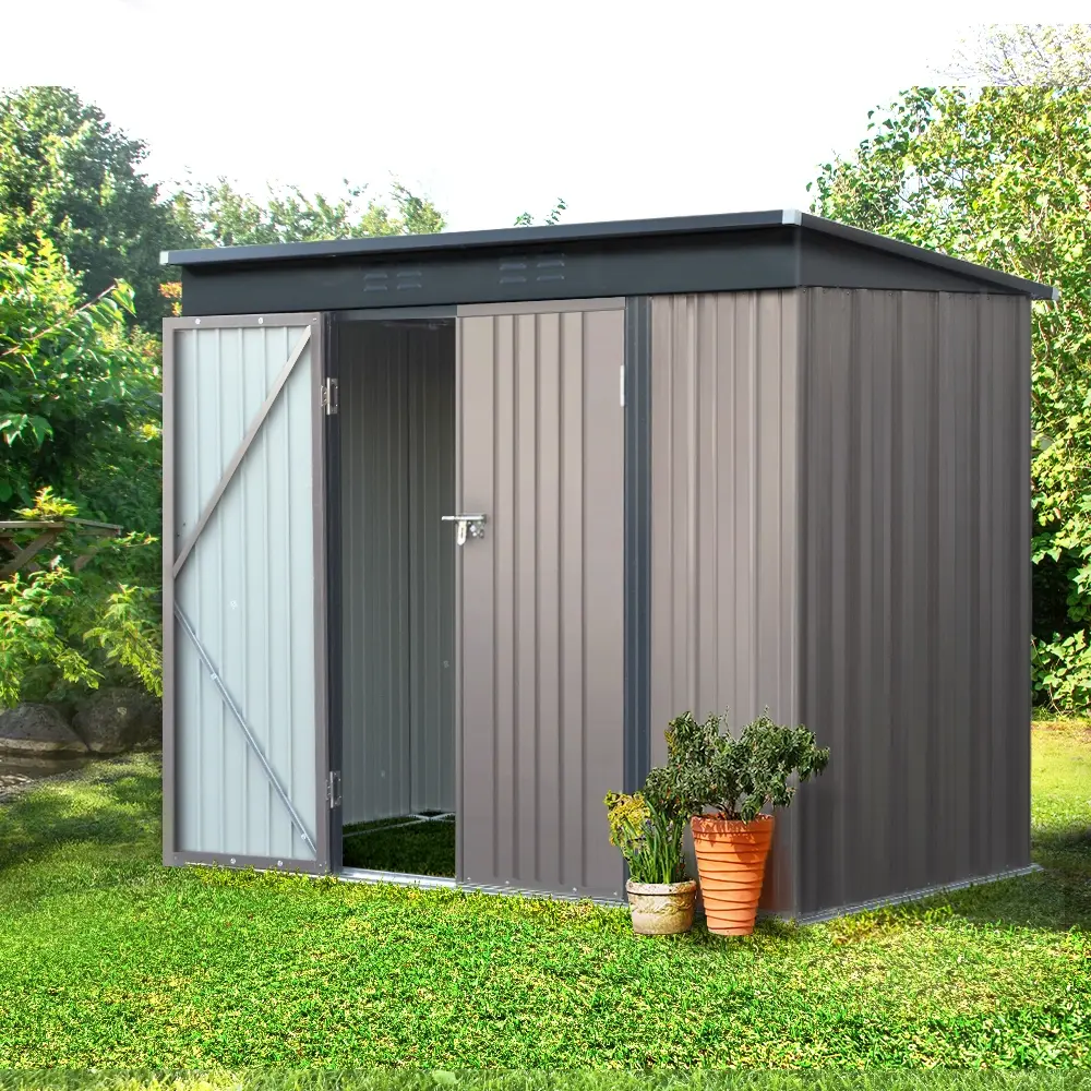 Giantz Garden Shed 2.31x1.31M Sheds Outdoor Storage Tool Metal Workshop Shelter Double Door - Home & Garden