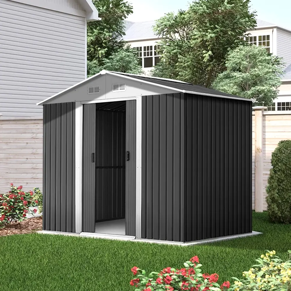 Giantz Garden Shed 2.58x2.07M Sheds Outdoor Storage Workshop Metal Shelter Sliding Door - Home & Garden