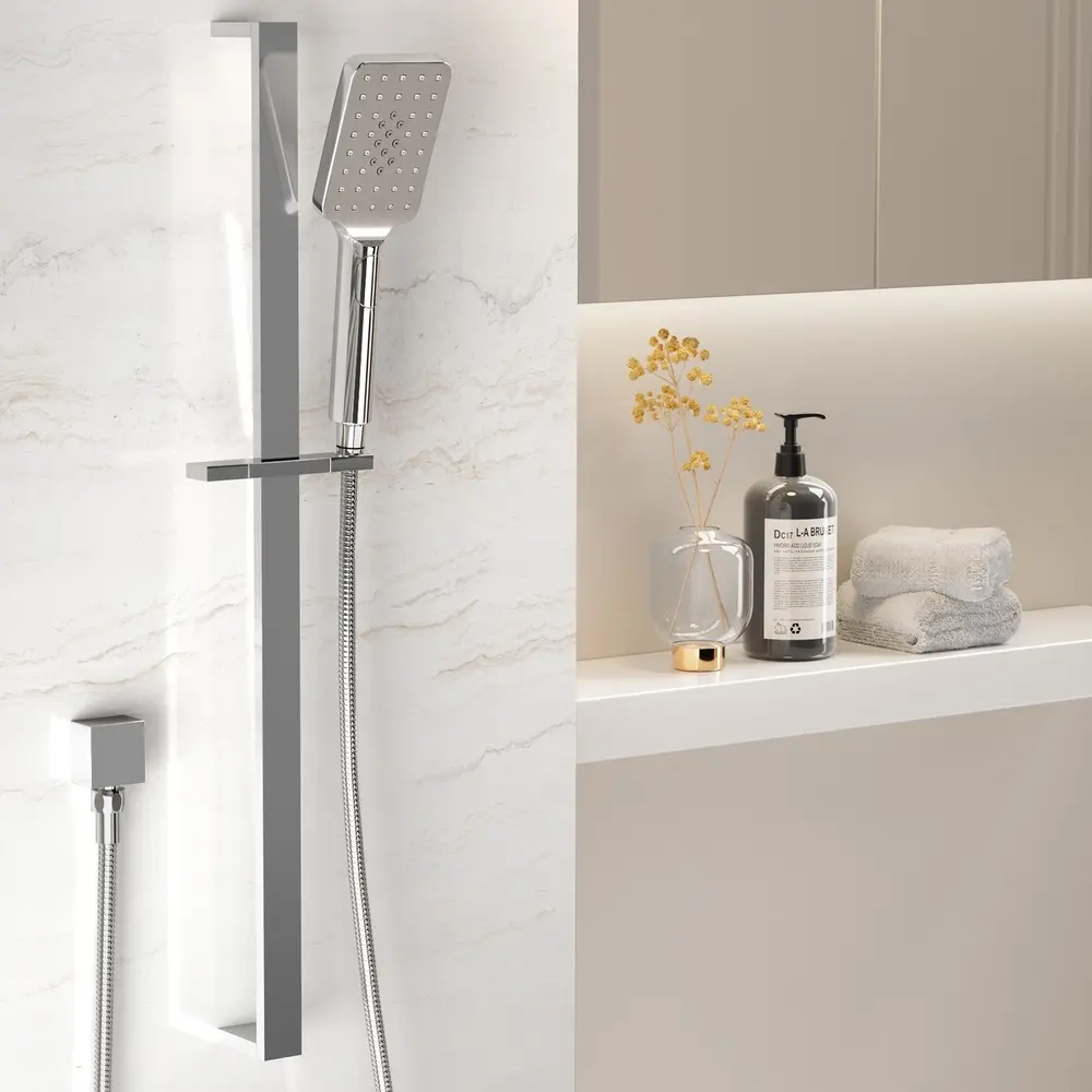 Handheld Shower Head Set 3.1'' High Pressure Silver - Hardware