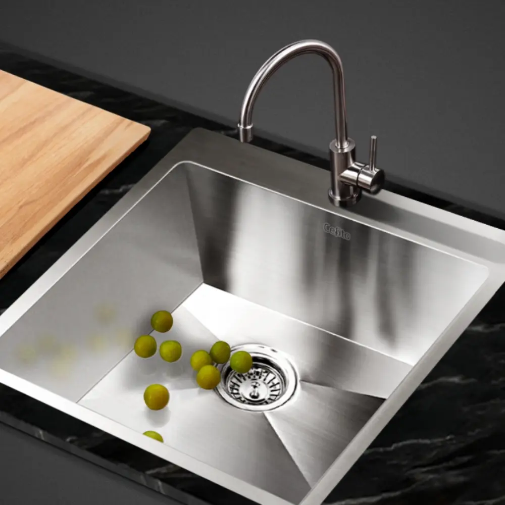 Cefito Kitchen Sink 53X50CM Stainless Steel Basin Single Bowl Silver - Hardware