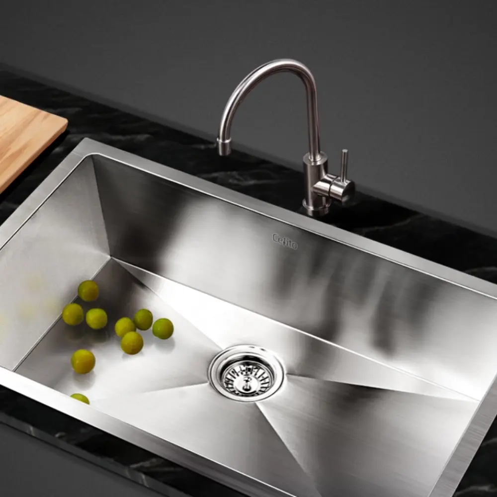 Cefito Kitchen Sink 70X45CM Stainless Steel Basin Single Bowl Silver - Hardware