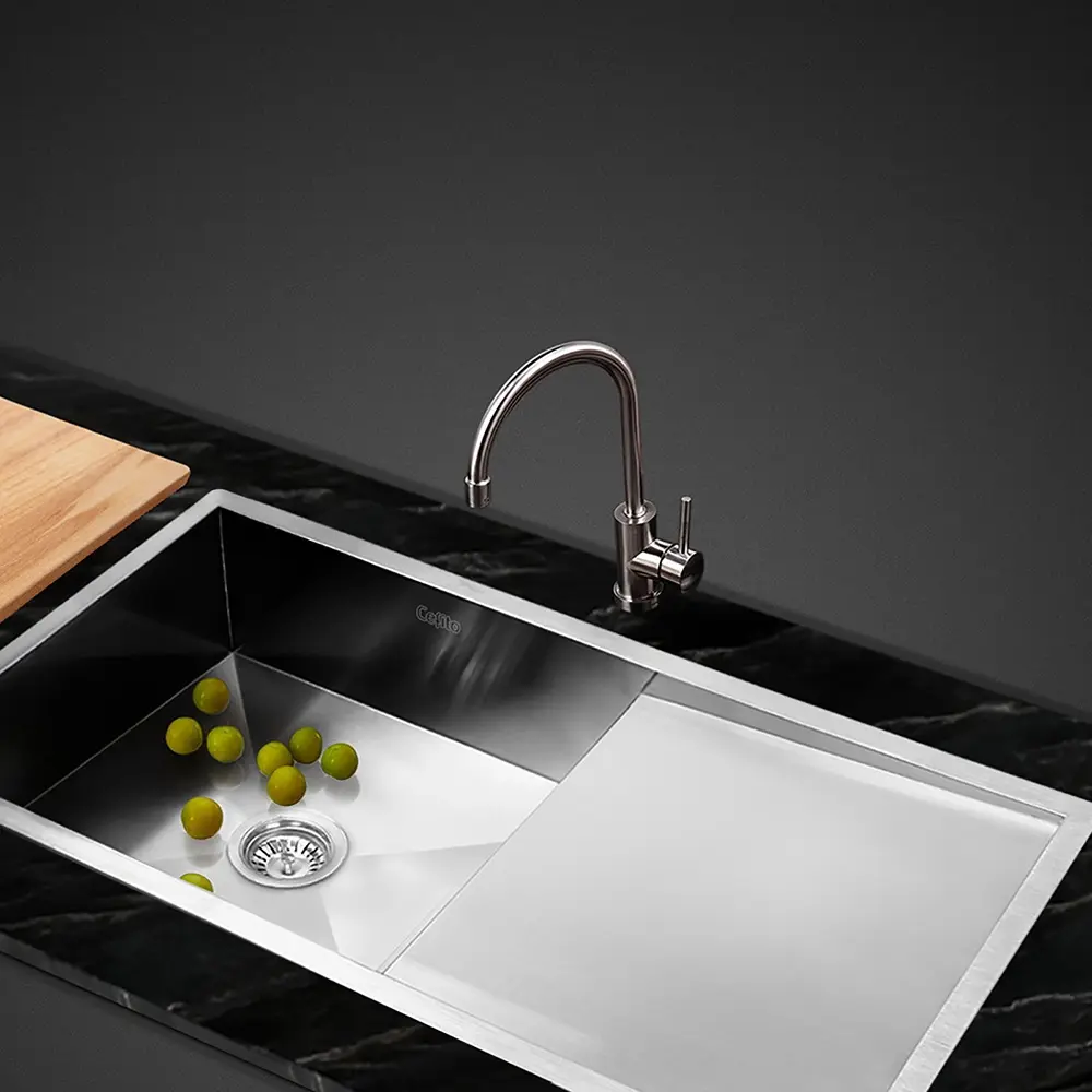 Cefito Kitchen Sink 96X45CM Stainless Steel Basin Single Bowl Silver - Hardware