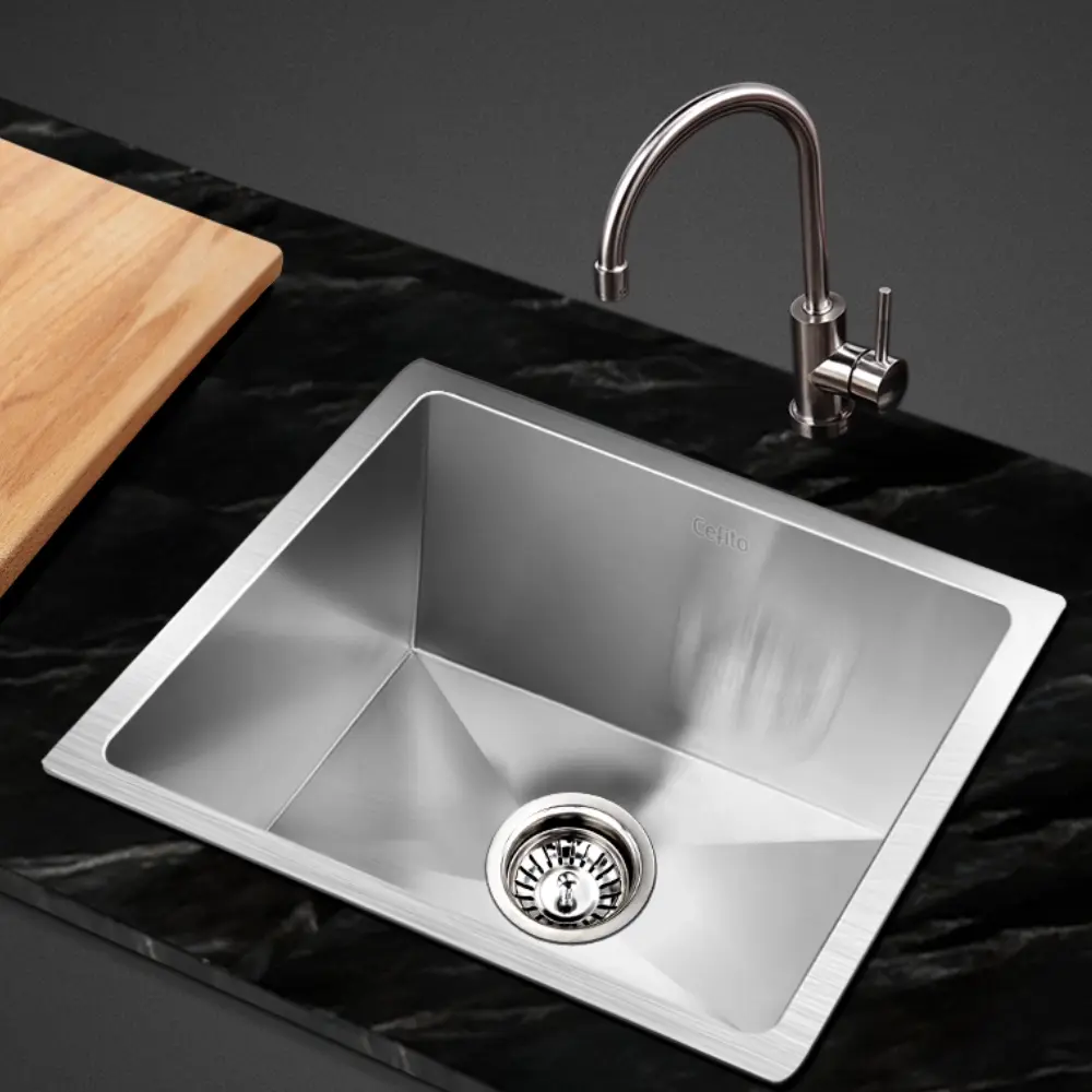 Cefito Kitchen Sink 36X36CM Stainless Steel Nano Basin Single Bowl Silver - Hardware
