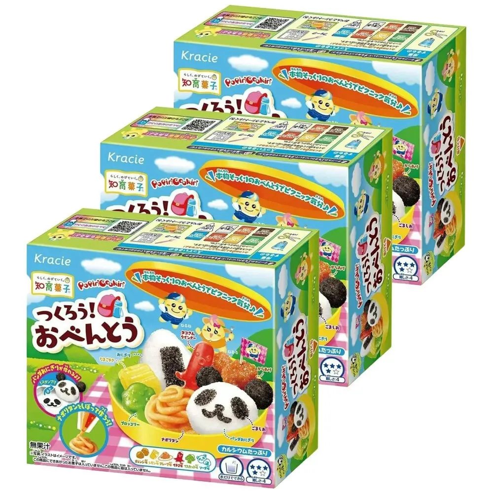 3x Kracie Popin' Cookin' DIY Bento Japanese Candy Confectionery Sweets Kit - Groceries
