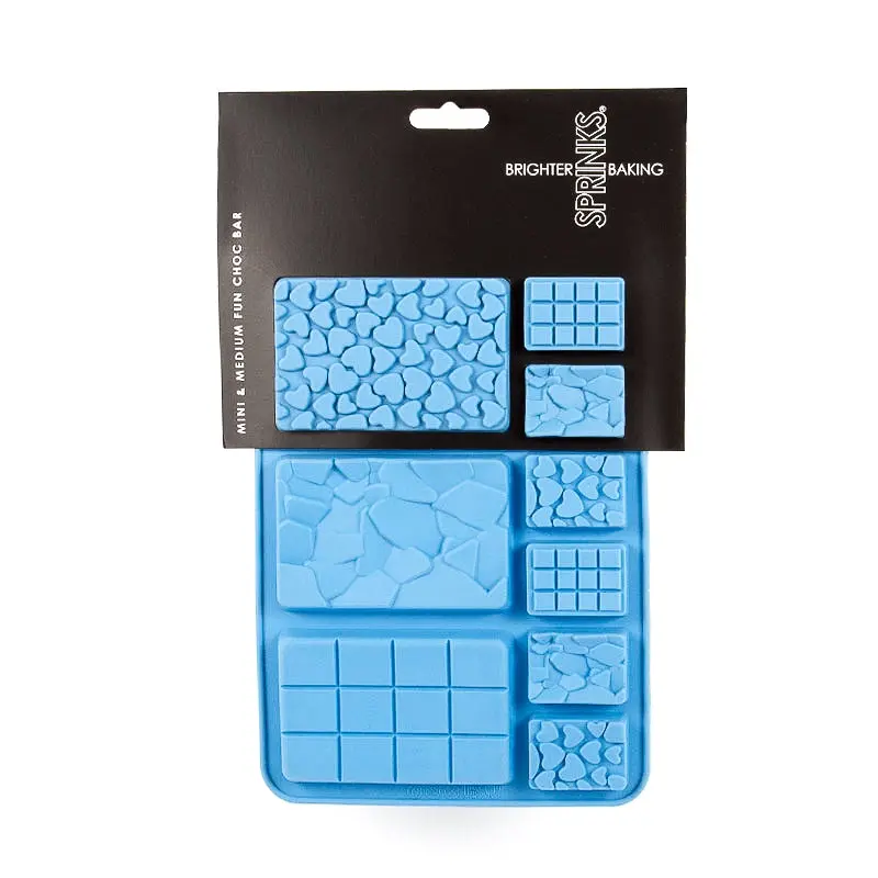 Sprinks Mini & Medium Fun Chocolate Bars Silicone Mould (approx. 12x22cm, 20mm deep) - Home & Garden