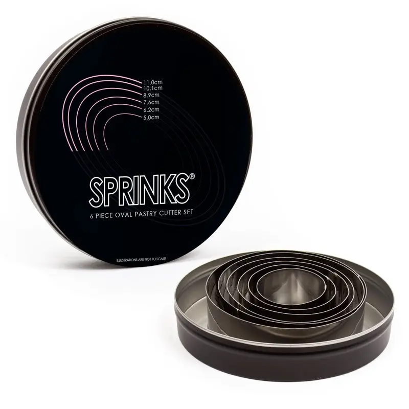 6pc Oval Stainless Pastry Cutter Set by Sprinks - Home & Garden