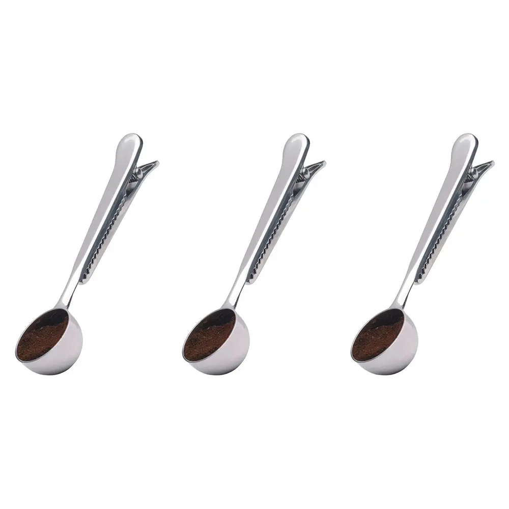 3x La Cafetiere 18cm/20g Stainless Steel Coffee Measuring Spoon w/Clip Scoop SLV - Home & Garden