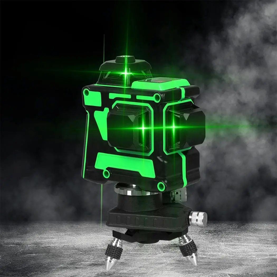 Traderight Laser Level Green Light Self Leveling 3D 12 Line Measure 1.5m Tripod - Hardware