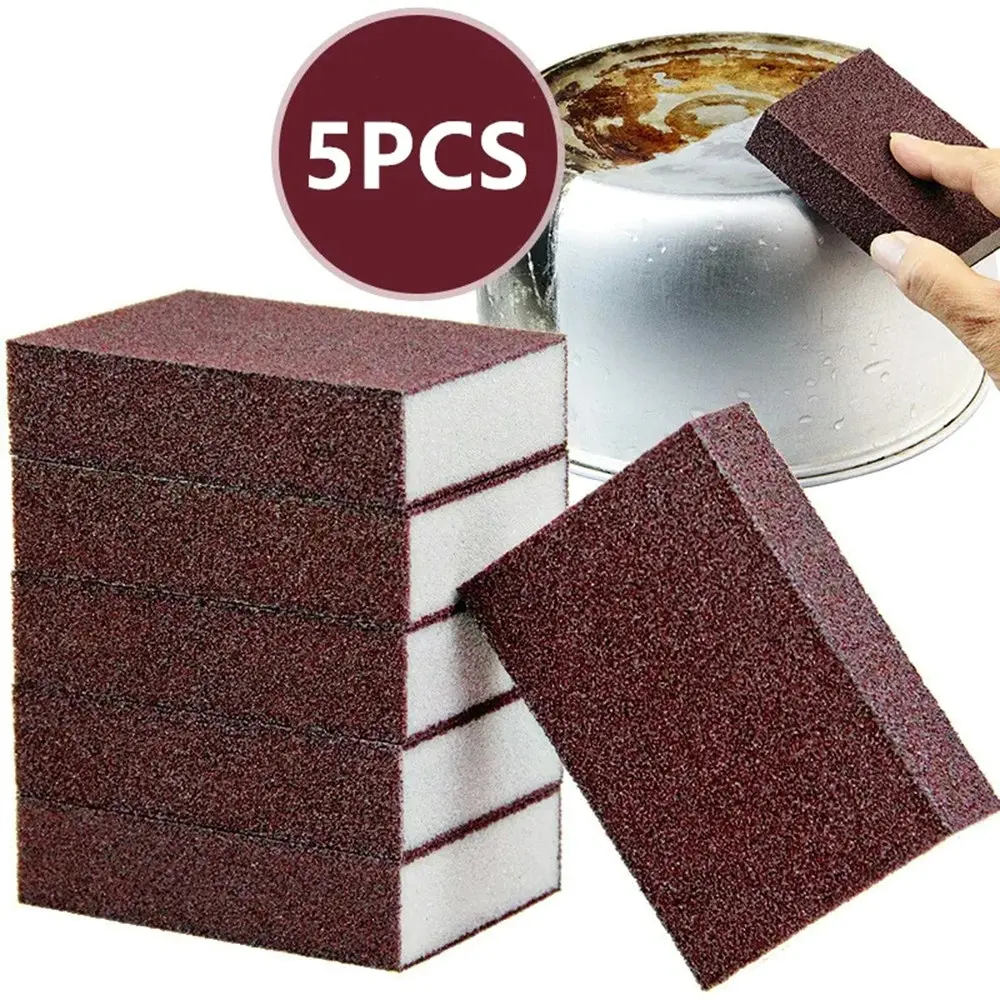5Pcs Magic Sponge Eraser Carborundum Removing Rust Cleaning Brush Clean Rub - Home & Garden